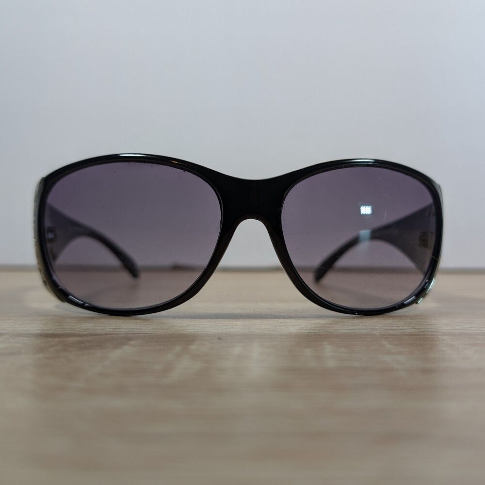 Tiara by Global Vision Black Oversized Sunglasses Purple Lens Women’s
